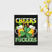 Proost Fckers St Patricks Day Grappig Drink Bier Kaart (Gele Bloem)