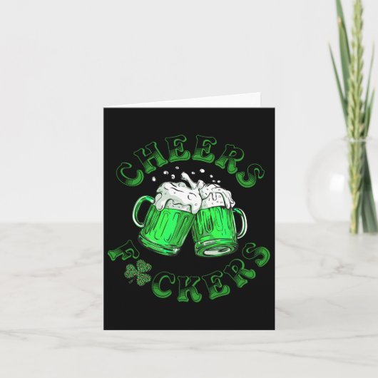 Proost Fckers St Patricks Day Grappig Drink Bier Kaart (Voorkant)