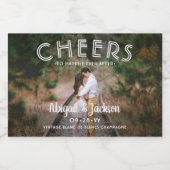 Proost Fijne Eeuwig Na Foto Bruiloft Mini Split Sparkling Wijnetiket (Enkel label)