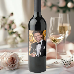 Proost foto verjaardagsfeest wijn etiket