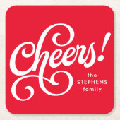 Proost gedurfde rode retro vakantie kartonnen onderzetters (Voorkant)