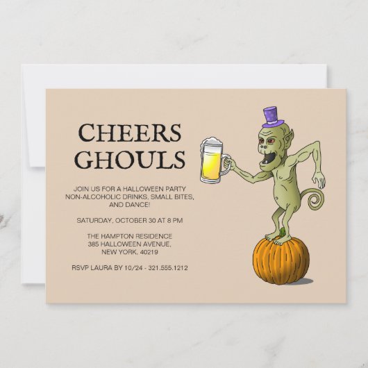 Proost Geesten Halloween Feest Kaart (Voorkant)