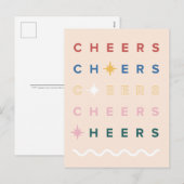 Proost, geïllustreerd Nieuwjaar Feestdagenkaart (Voorkant / Achterkant)