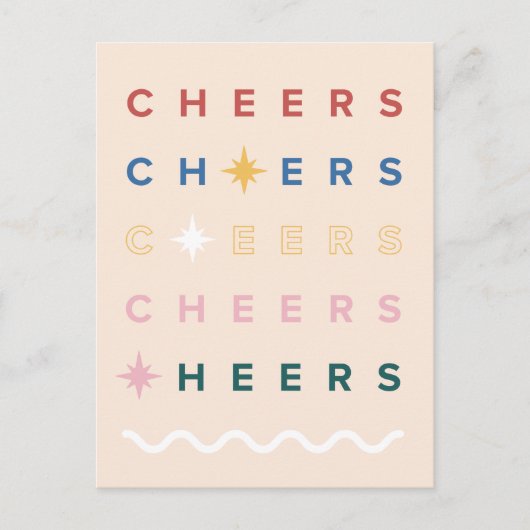 Proost, geïllustreerd Nieuwjaar Feestdagenkaart (Voorkant)