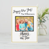 Proost Gelukkig Nieuwjaar 4 fotokaart Kaart (Staand voorkant)