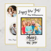 Proost Gelukkig Nieuwjaar 4 fotokaart Kaart (Voorkant / Achterkant)