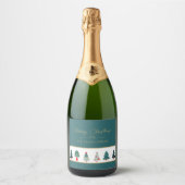 Proost! Gepersonaliseerd kerstcadeau Sparkling Wijnetiket (Voorkant)