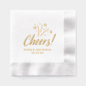 Proost gepersonaliseerde bruiloft monogram folie servetten (Voorkant)