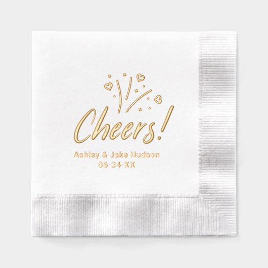 Proost gepersonaliseerde bruiloft monogram folie servetten (Voorkant)