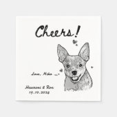 Proost getrokken Gepersonaliseerde Hond Eenvoudige Servet (Voorkant)