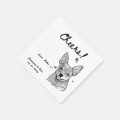 Proost getrokken Gepersonaliseerde Hond Eenvoudige Servet (Hoek)