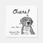 Proost getrokken Gepersonaliseerde Hond Eenvoudige Servet (Voorkant)