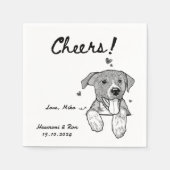 Proost getrokken Gepersonaliseerde Hond Eenvoudige Servet (Voorkant)