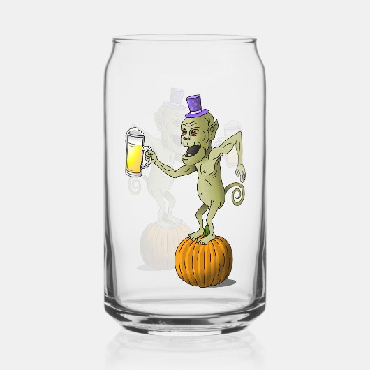Proost Ghouls Halloween Party Blikvorm Glas (Achterkant)