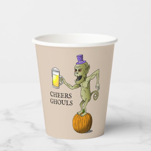 Proost Ghouls Halloween Party Papieren Bekers (Voorkant)