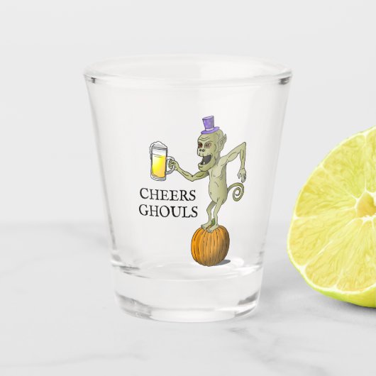 Proost Ghouls Halloween Party Shot Glas (Voorkant)