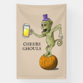 Proost Ghouls Halloween Party Spandoek (Verticaal)