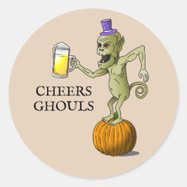 Proost Ghouls Halloween Ronde Sticker