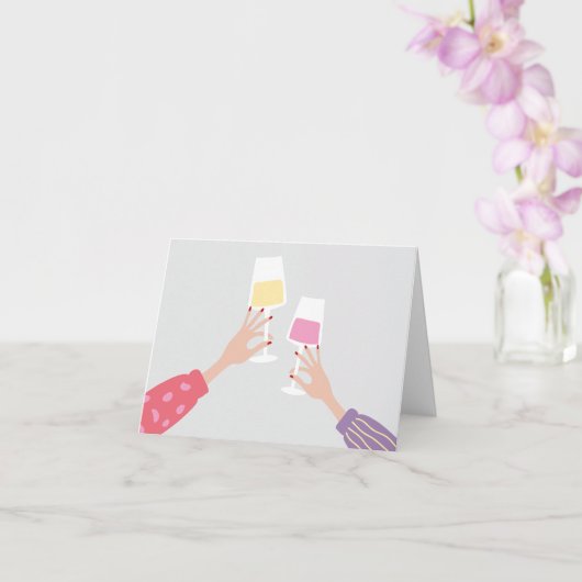 Proost glas feest kaart (Orchidee)