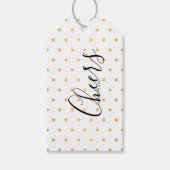 Proost Gold Polka Dot Confetti Nieuwjaar Cadeau La Cadeaulabel (Voorkant)