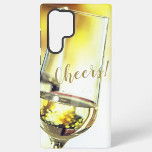 Proost Gouden Bokeh Witte Wijn Glas Samsung Galaxy Hoesje