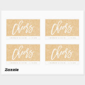 Proost Gouden Glitter Mini Wijn Mini Champagne Lab Rechthoekige Sticker (Vel)