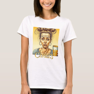 Proost Grappige dame die een tapbier vasthoudt T-shirt