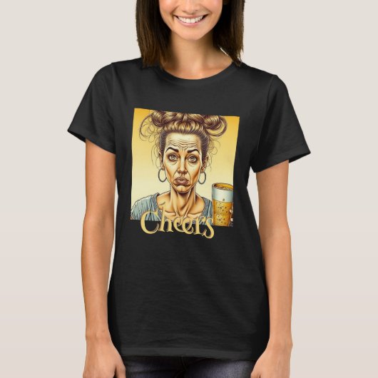 Proost | Grappige dame die een tapbier vasthoudt T-shirt (Voorkant)