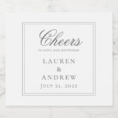 Proost Grijs Zilver Moderne Minimalistische Bruilo Bier Etiket (Enkel label)