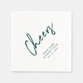 Proost | Groene Borstel Lettering Douane Feestserv Servet (Voorkant)