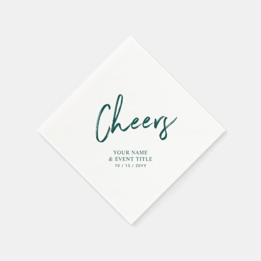 Proost | Groene Borstel Lettering Douane Feestserv Servet (Hoek)