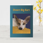 Proost grote oren gelukkige verjaardag kaart (Gele Bloem)