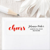 Proost Handgeschreven Red Script Holiday Etiket (Insitu)