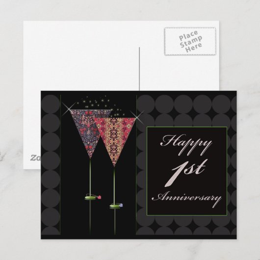 Proost - Happy 1st Jubileum Briefkaart (Voorkant / Achterkant)