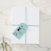 Proost! Happy Birthday Party Meisje Holding Cockta Cadeaulabel (Met Touw)