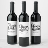 Proost Heksen | Grappige Halloweenfeestdranken Wijn Etiket (Flessen)
