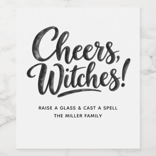 Proost Heksen | Grappige Halloweenfeestdranken Wijn Etiket (Enkel label)