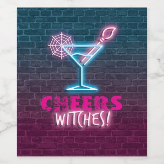 Proost Heksen Grappige Meisjes Avond Thuis Wijn Etiket (Enkel label)