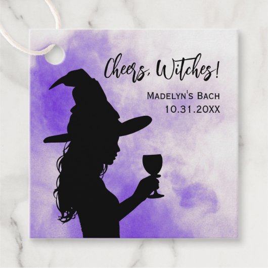 Proost Heksen Halloween Bachelorette Feest, Heks Bedankjes Labels (Voorkant)