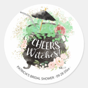Proost Heksen Halloween Bruiloftsfeest Ronde Sticker