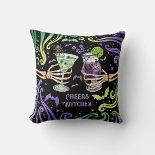 Proost heksen Halloween cocktail bril Kussen