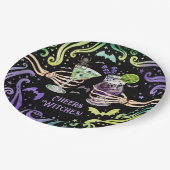 Proost heksen Halloween cocktail bril Papieren Bordje (Gekanteld)