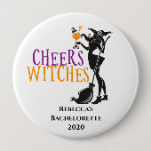 Proost Heksen Halloween Cocktail Bruidsfeestje Ronde Button 4,0 Cm (Voorkant)