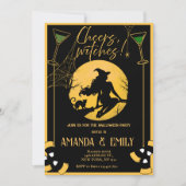 Proost, heksen meisjes nacht feest Halloween Kaart (Voorkant)