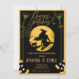 Proost, heksen meisjes nacht feest Halloween Kaart