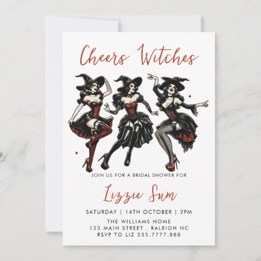 Proost heksen volwassen Halloween Party Kaart (Voorkant)