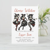 Proost heksen volwassen Halloween Party Kaart (Staand voorkant)