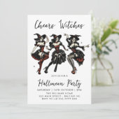 Proost heksen volwassen Halloween Party Kaart (Staand voorkant)