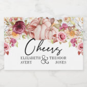 Proost herfst bruiloft gepersonaliseerd sparkling wijnetiket (Enkel label)