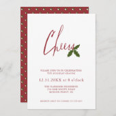 Proost & Holly Holiday Party uitnodiging (Voorkant / Achterkant)